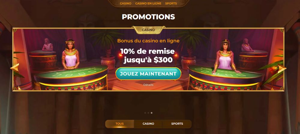 Bonus sport au casino Amunra